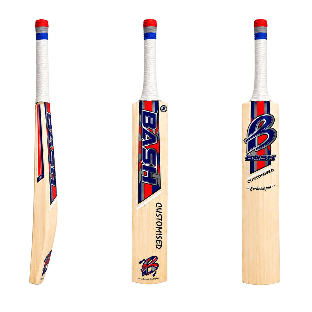 BASH Red Navy Customised Cricket Bat
