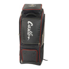 Castle black and red cricket kit bag, front view with zipped pockets