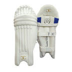 Castle white Limited Edition batting pads showing front padding and rear straps