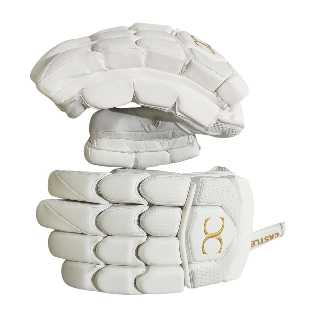 Castle batting gloves showing segmented finger padding