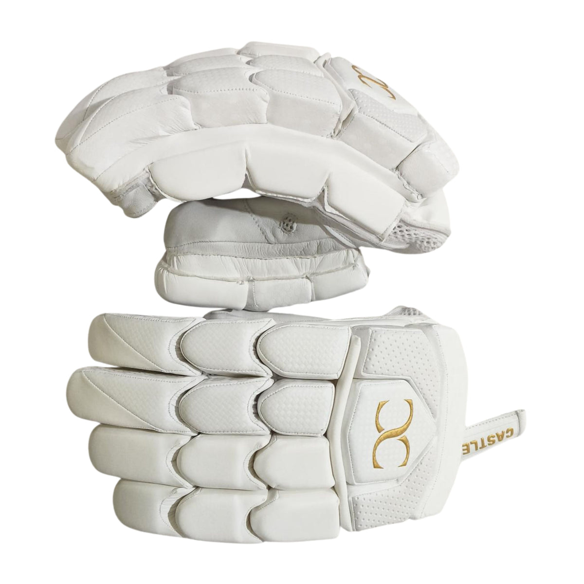 Castle batting gloves showing segmented finger padding