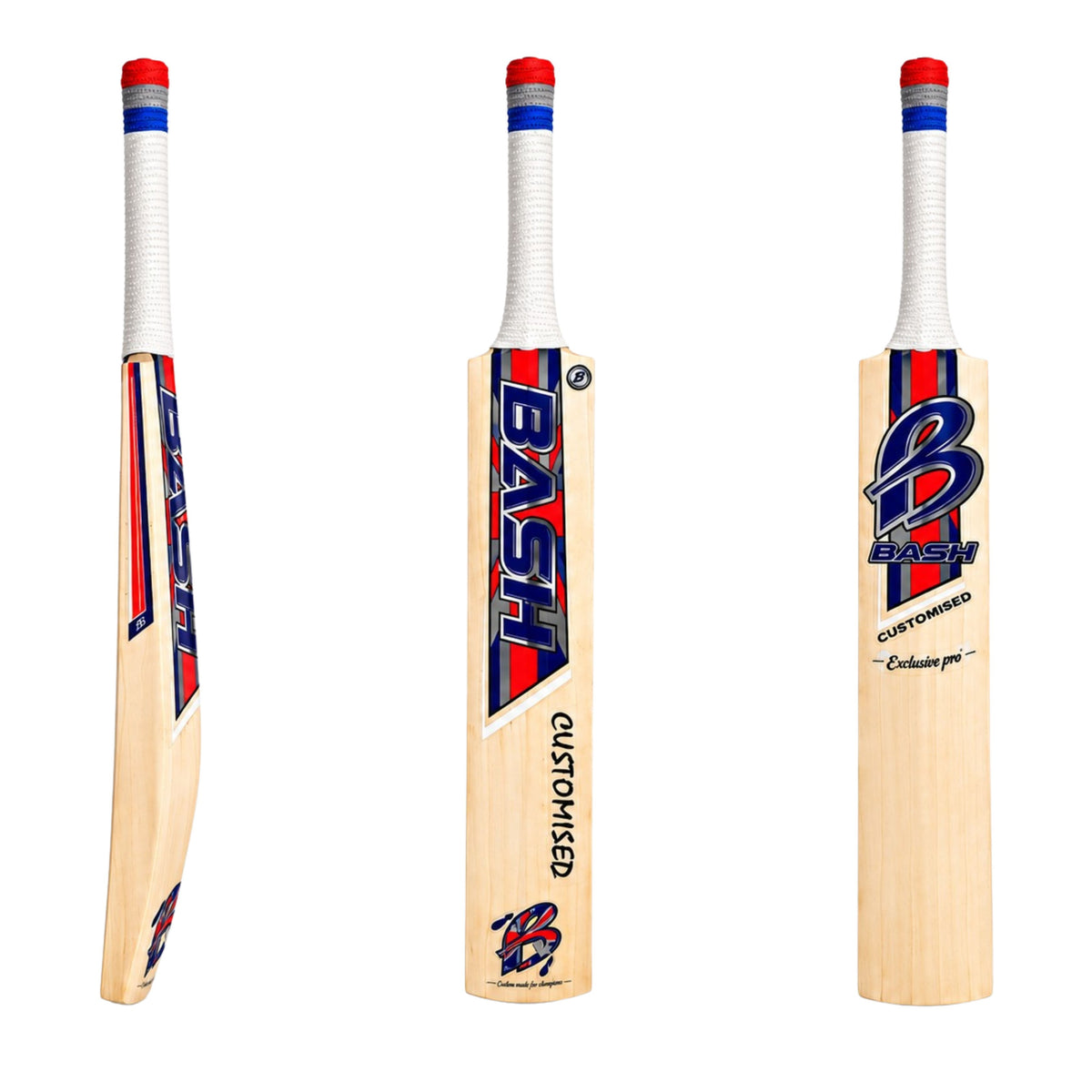 BASH Red Blue Customised Cricket Bat